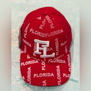 NWT Red Florida Cap with White Lettering